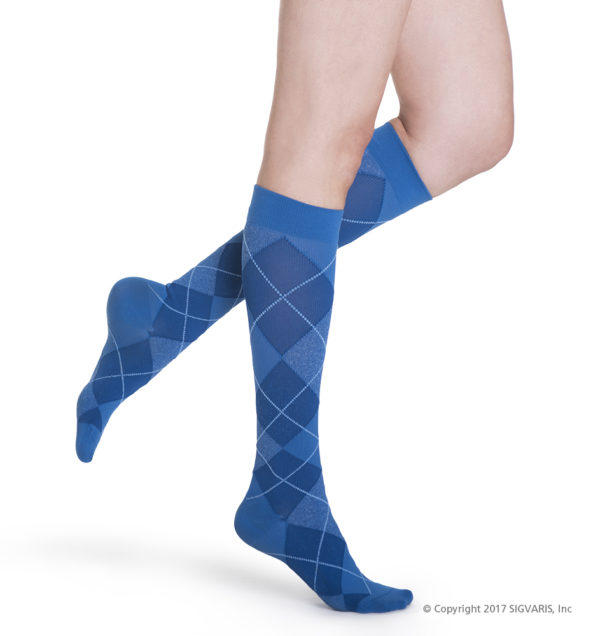 Sigvaris Medical 830 Microfiber Argyle Blue